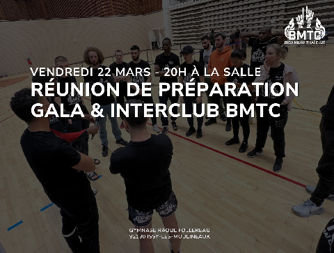 VEN 20/03 À 20H RÉUNION DE PRÉPARATION GALA & INTERCLUB 